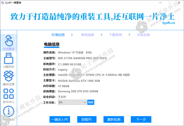 SysRi一键重装 v1.24.11.21 中文绿色版-系统重装工具插图