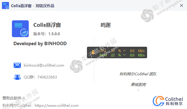 Colis悬浮窗 v1.6.1.0 中文绿色版-桌面监控与快捷操作工具插图